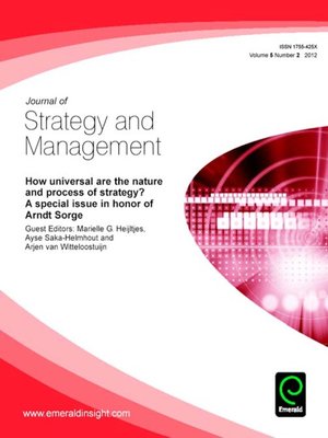 cover image of Journal of Strategy and Management, Volume 5, Issue 2